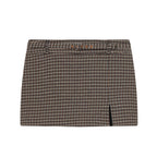Women's Plaid Mini Skirt with Side Slit