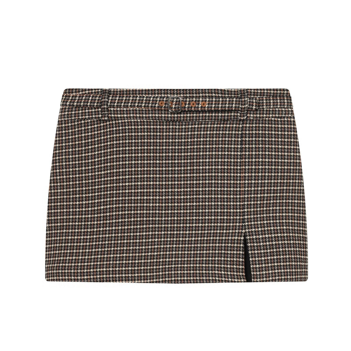 Women's Plaid Mini Skirt with Side Slit