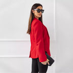 Women's Elegant Blazer with Pockets and Gold Buttons