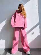 Women's Oversized Hoodie and Wide Leg Leisure Pants