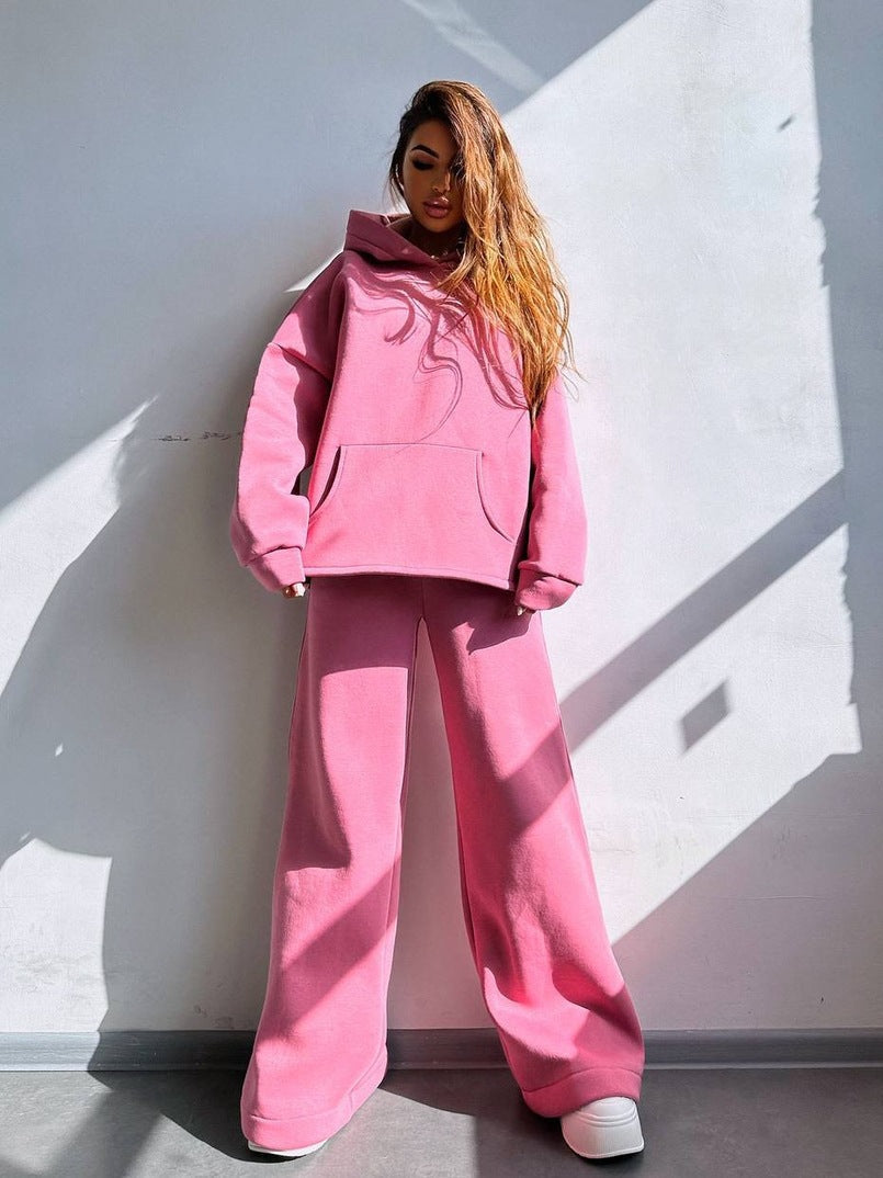 Women's Oversized Hoodie and Wide Leg Leisure Pants