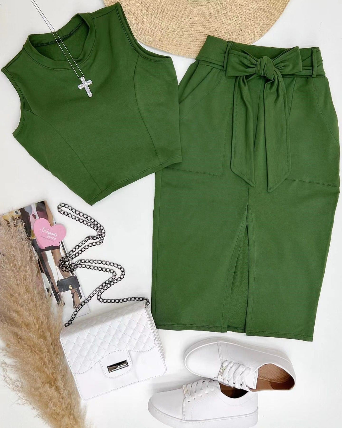 Women's Elegant and Fashionable Top with Wrap Skirt