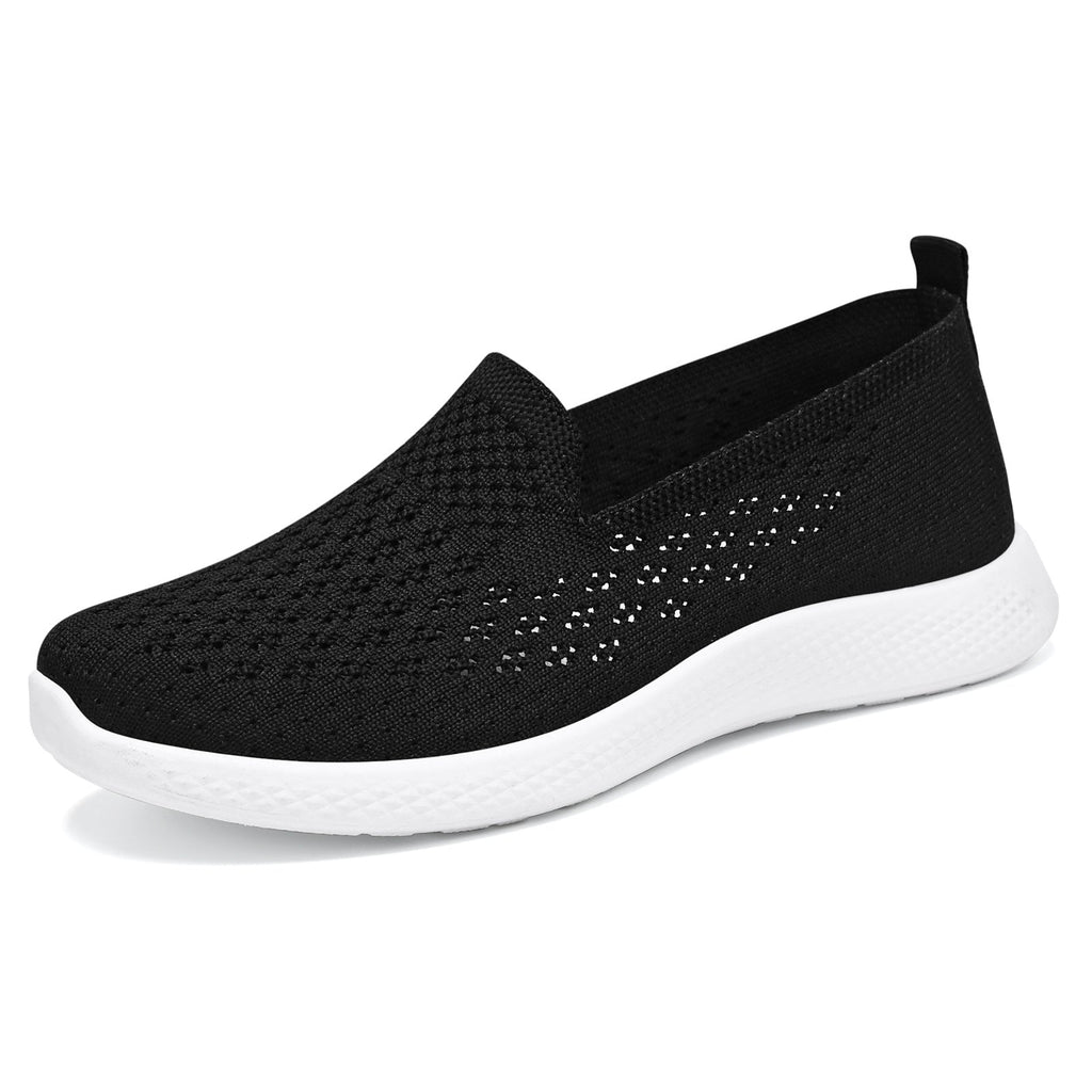 Women's Breathable Slip-On Sneakers with Elastic Knit Upper