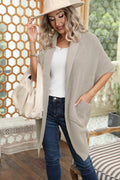 Women's Chunky Knit Cardigan with Open Sleeves and Practical Pockets