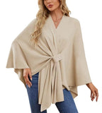 Women's Elegant Wrap Sweater with Asymmetrical Cut