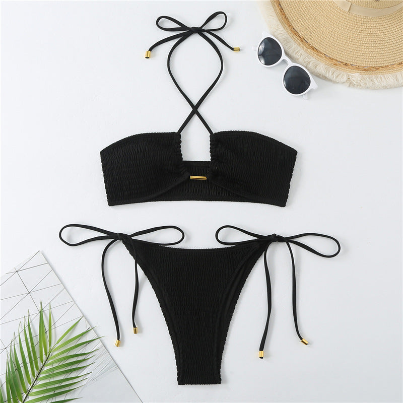 Women's Bandeau Bikini with Ruffle Design