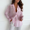 Women's Casual Blouse with Delicate Shimmer