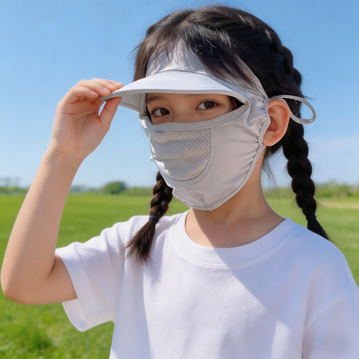 Women's Sun Protection Visor with Integrated Breathable Face Mask