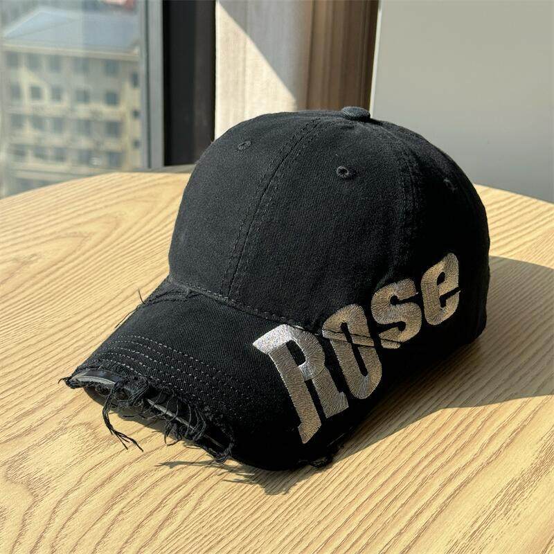 Men's Distressed Cotton Baseball Cap