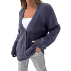Women's Fluffy Button-Down Cardigan with Loose Fit