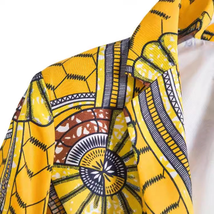 Women's Blazer with African Pattern and Modern Cut