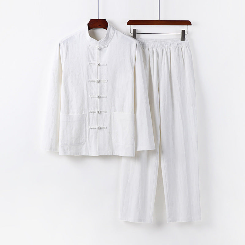 Men's Two-Piece Linen-Cotton Loungewear Set
