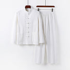 Men's Two-Piece Linen-Cotton Loungewear Set