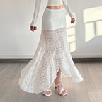 Women's Maxi Skirt with Lace Accents