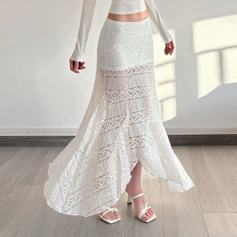 Women's Maxi Skirt with Lace Accents