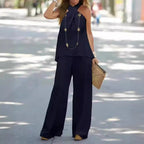 Women's Elegant and Airy Wide-Leg Ensemble