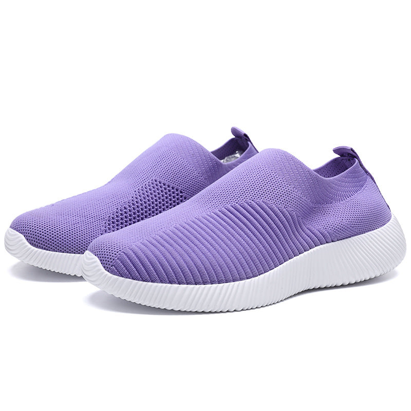Women's Breathable Slip-On Sneakers with Elastic Upper