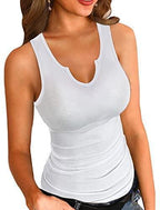 Women's Sleeveless V-Neck Top with Form-Fitting Cut