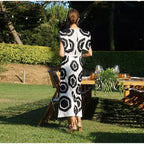 Women's Maxi Skirt with Graphic Pattern and Side Slit