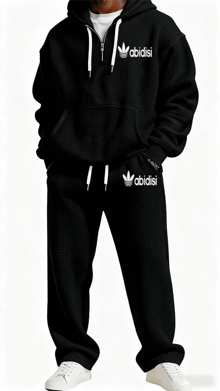 Men's Trendy Hoodie with Practical Zipper and Comfortable Jogging Pants
