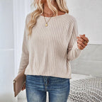 Fine Knit Sweater with Ribbed Design