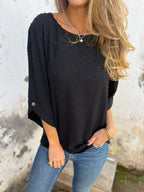 Casual Women's Blouse with Textured Fabric