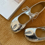 Women's Ballet Flats with Lace-Up Detail and Non-Slip Sole