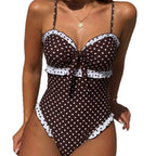 Women's Swimwear with Romantic Dots and Playful Ruffle Details