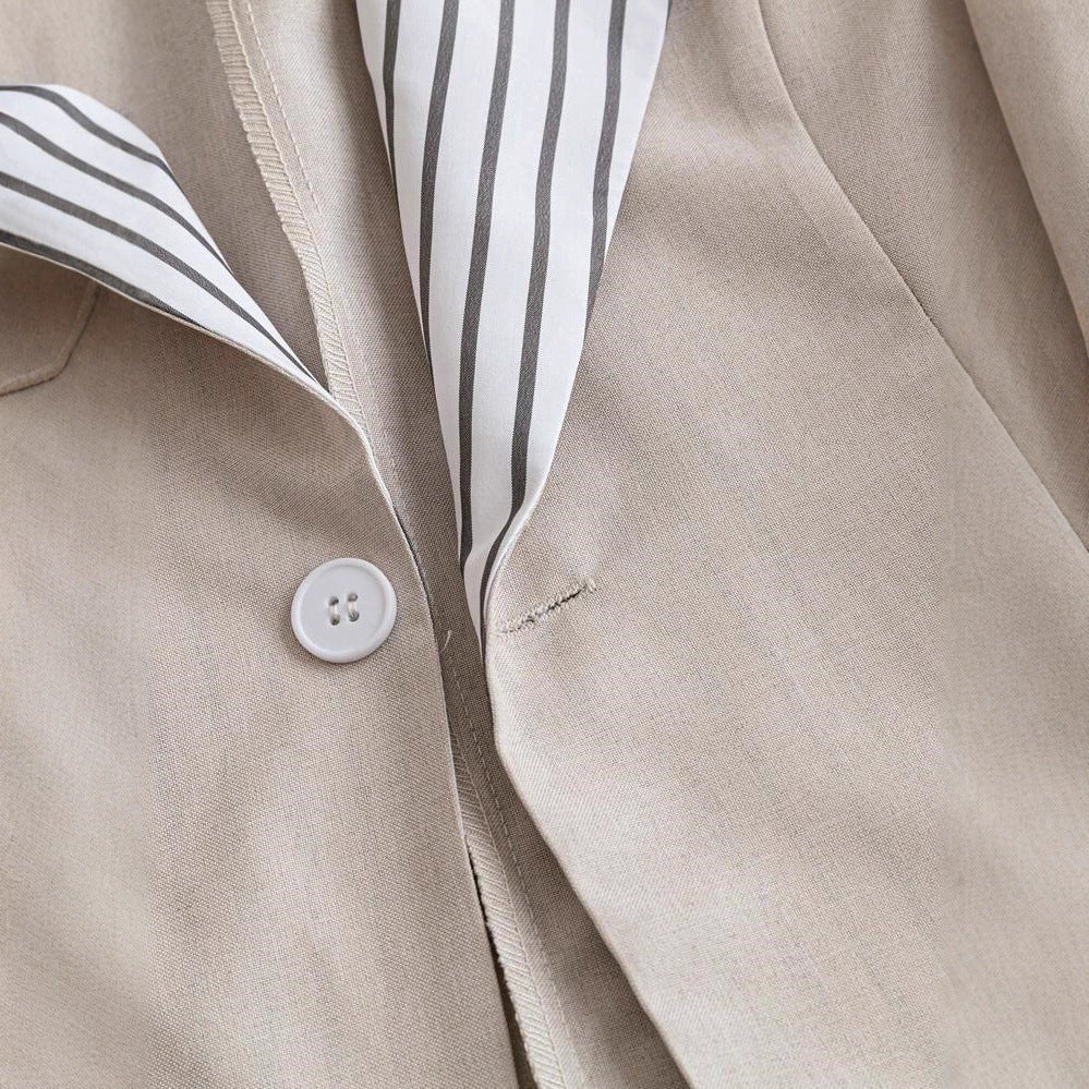Women's Elegant Linen Blazer Jacket
