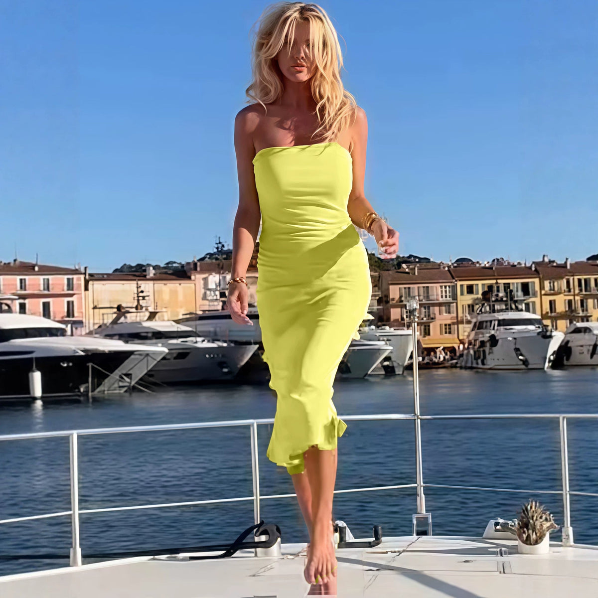 Women's Strapless Basic Bodycon Dress