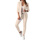 Women's Elegant and Modern Suit Set with Tailored Blazer and Slim Pants