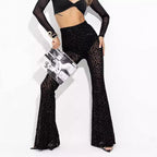 Women's High-Waisted Wide-Leg Leopard Print Pants