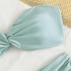 Women's Bandeau Bikini with Knot Design and Sculpting Bottom