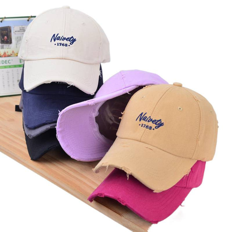 Men's Distressed Vintage Cotton Baseball Cap