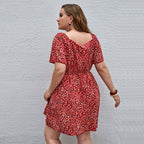 Women's Floral Summer Dress with V-Neck and Loose Sleeves