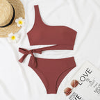 Women's Asymmetrical Bikini with Adjustable Tie