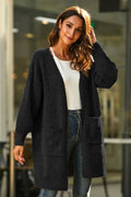 Women's Chunky Knit Kimono Cardigan with Open Sleeves and Pockets