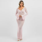 Women's Airy Crochet Maxi Coat