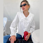 Women's Blouse with Large Lace Inserts