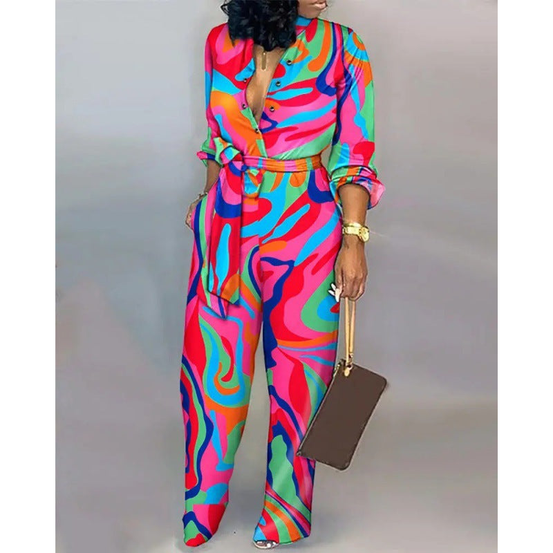 Women's Denim Jumpsuit with Fashionable Patchwork Design and Practical Pockets