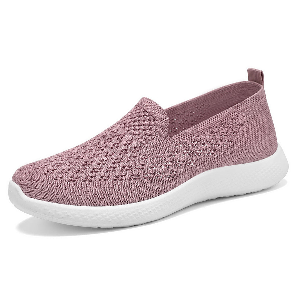Women's Breathable Slip-On Sneakers with Elastic Knit Upper