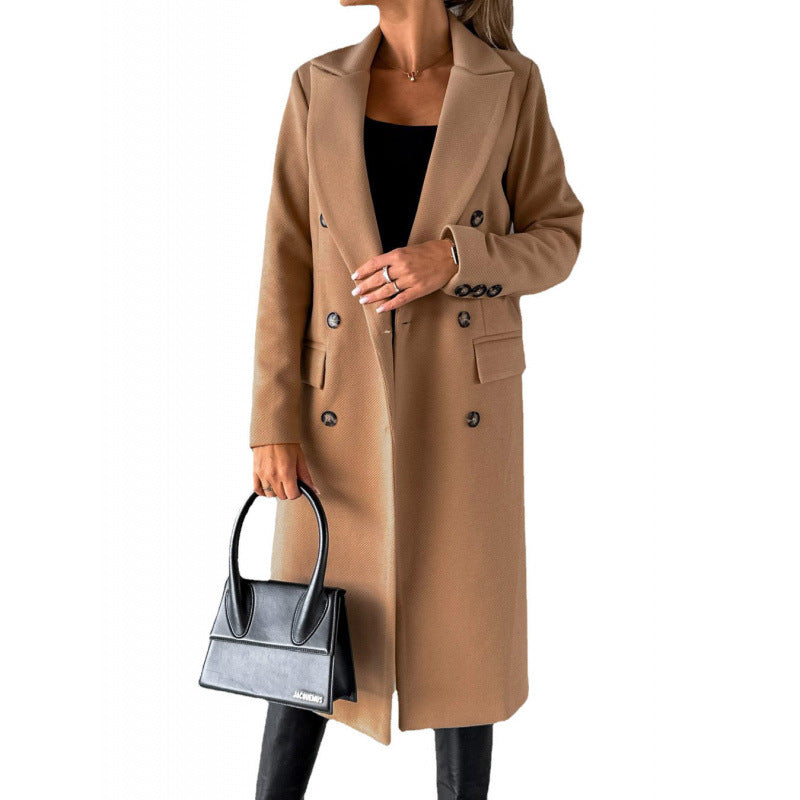 Elegant Double-Breasted Coat with Modern Cut