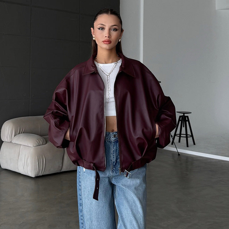 Elegant Faux Leather Jacket
