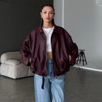 Elegant Faux Leather Jacket
