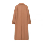 Elegant Women's Double-Breasted Wool Coat