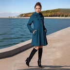 Elegant Wool Coat with Modern Collar and Pockets