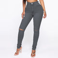 Women's High-Waist Destroyed Detail Jeans
