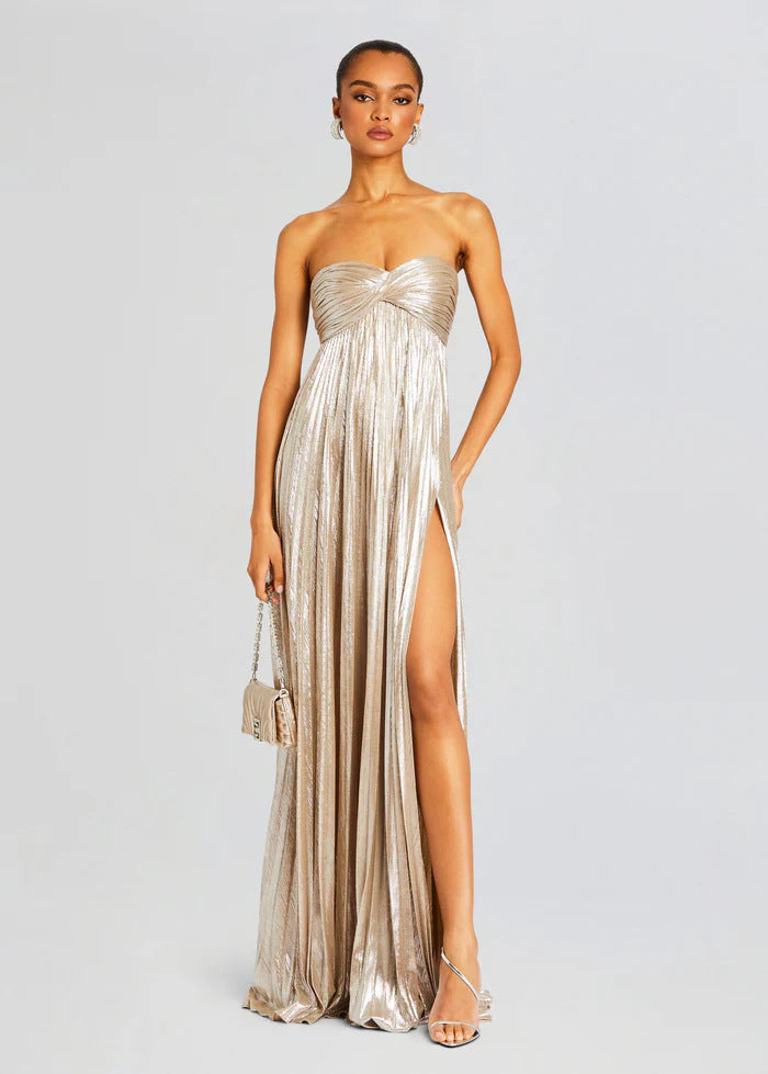 Women's Evening Dress with Off-Shoulder Design and Slit