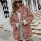 Women's Cozy Coat with Voluminous Faux Fur