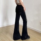 Women's Flared Jeans with Floral Embroidery